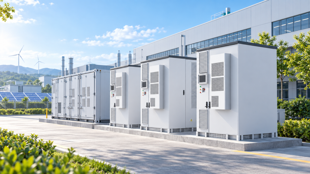 Industrial energy storage facility with BESS equipment for commercial and industrial applications
