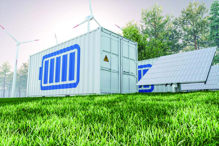 Industrial battery energy storage application site with renewable energy integration